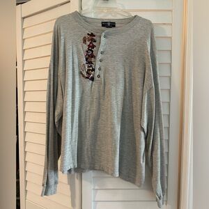 Vintage Men's Warner Bros Looney Tunes Button LS T Shirt XL Cowboy Western